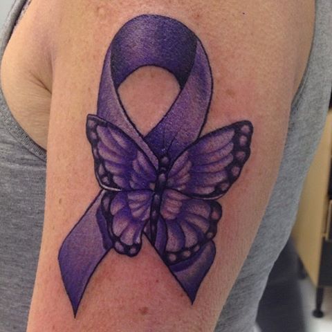 purple butterfly tattoos