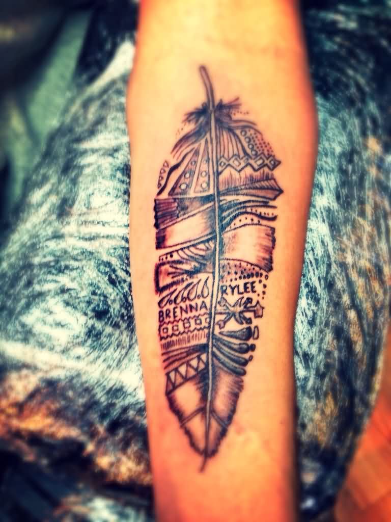  tribal feather tattoo