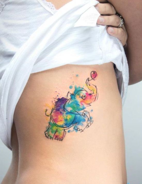  watercolor tattoos elephant
