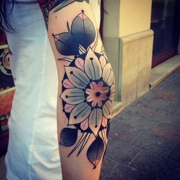 sunflower tattoo elbow