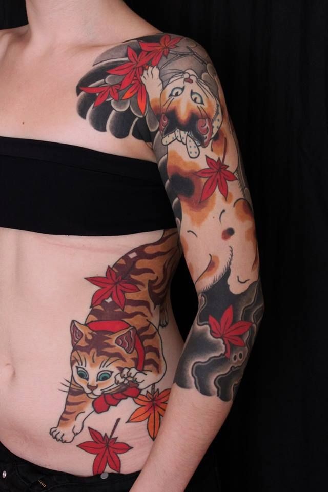  cat tattoo sleeve
