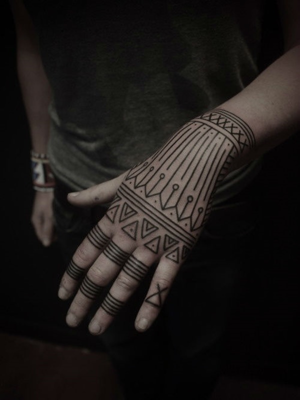 geometric hand tattoos