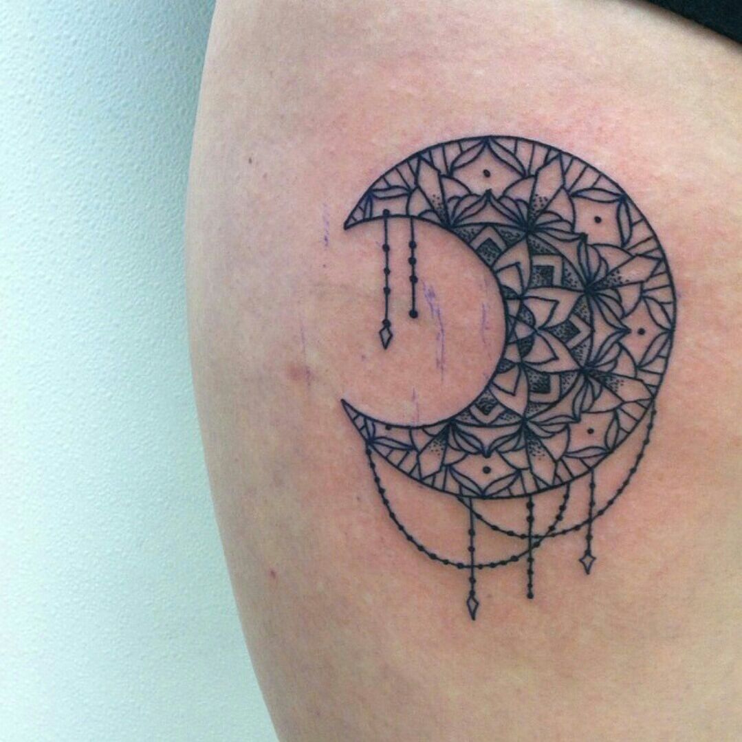  mandala moon tattoo