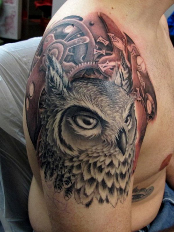  owl tattoo shoulder