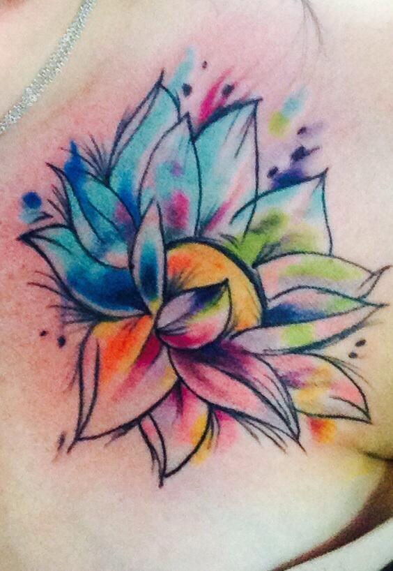 watercolor tattoos lotus