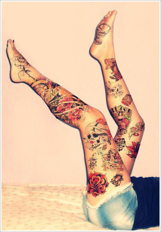  leg tattoos women