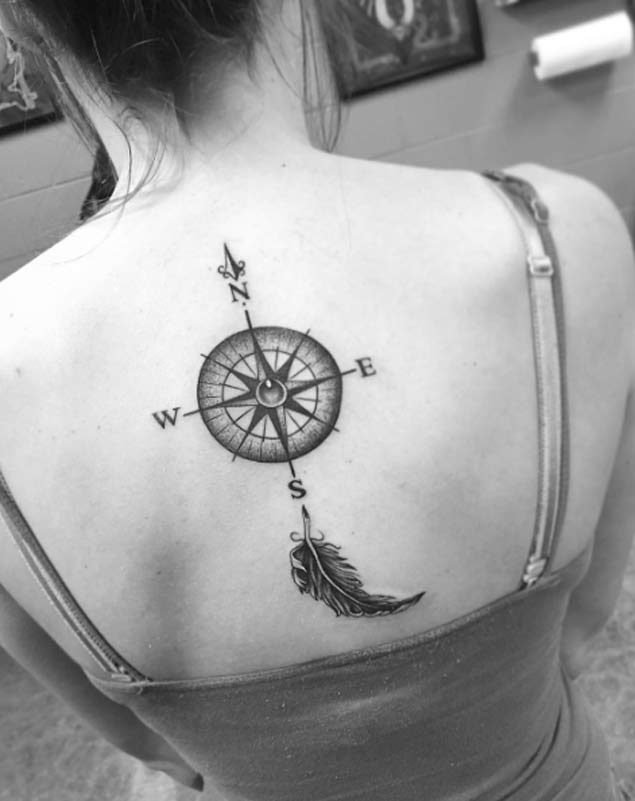  compass back tattoos