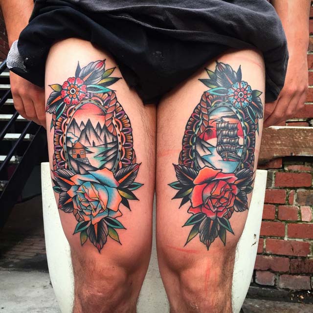  nautical thigh tattoos