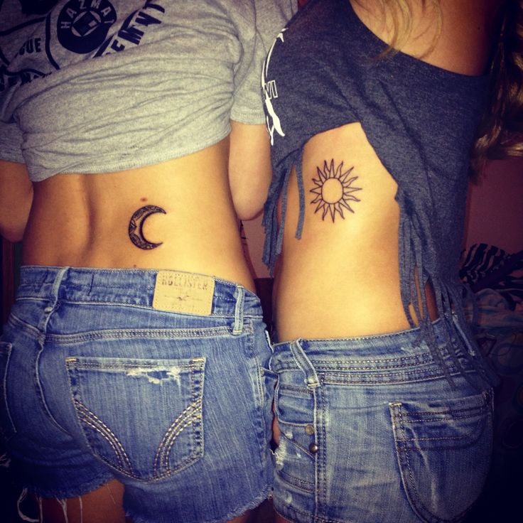  sister tattoos sun and moon