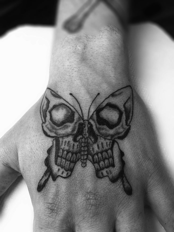  skull butterfly tattoos