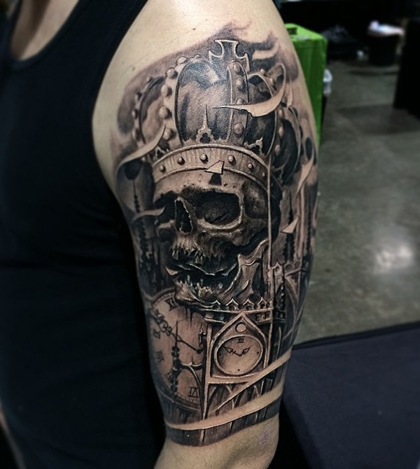 skull crown tattoos