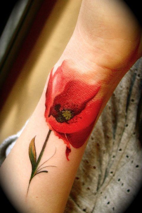  watercolor tattoos tulipan