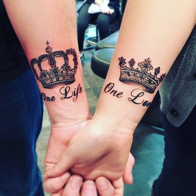  crown couple tattoos
