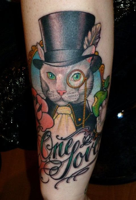  fancy cat tattoo