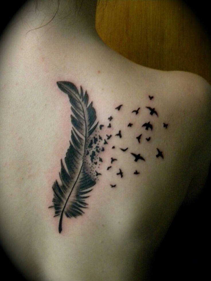  feather bird tattoos