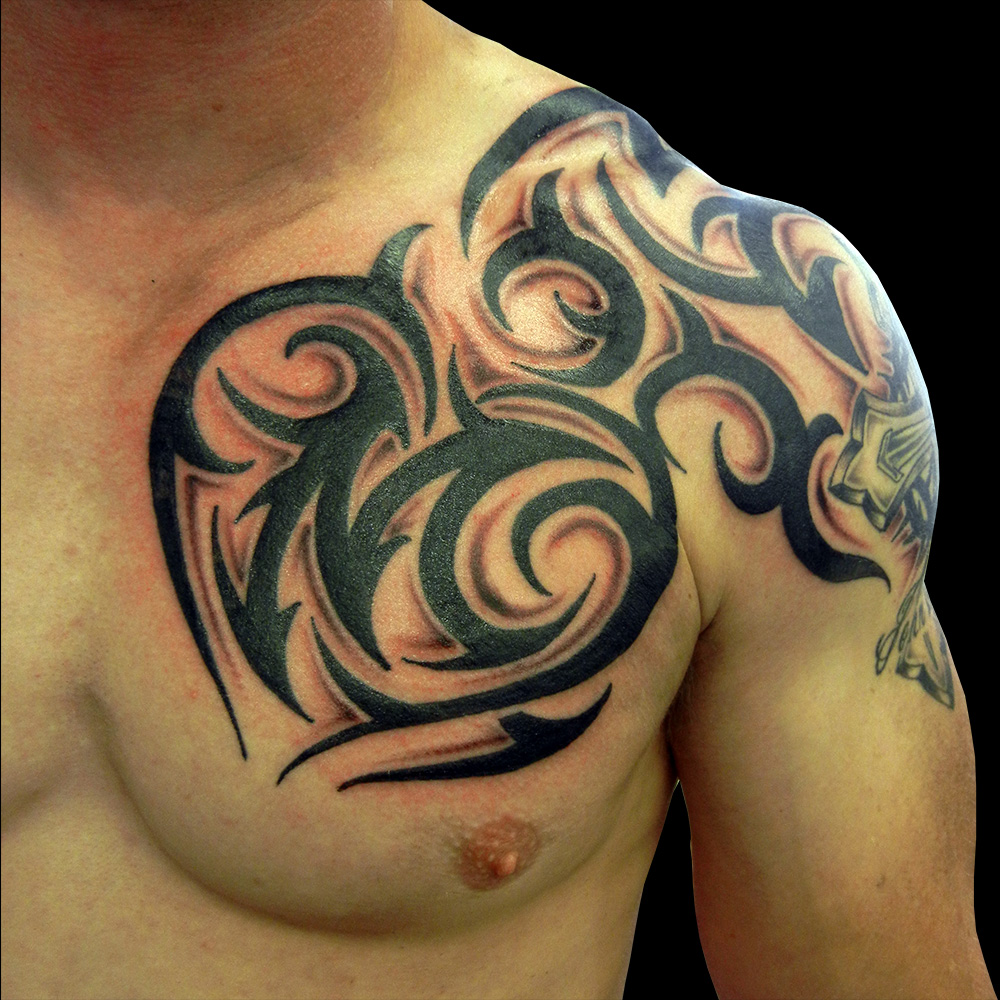  tribal chest tattoos