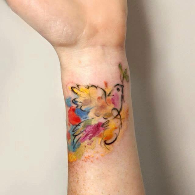  watercolor wrist tattoos