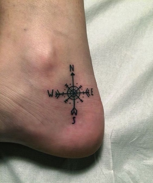  compass ankle tattoos