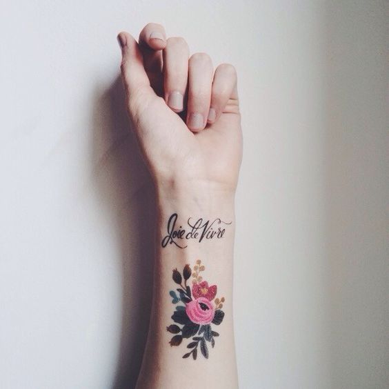 floral wrist tattoos