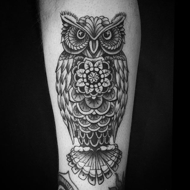  mandala owl tattoo