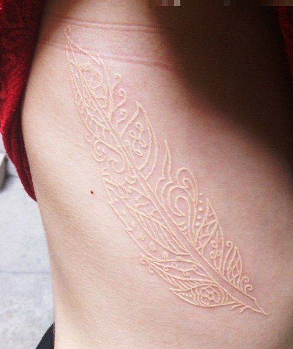  white tattoo feather