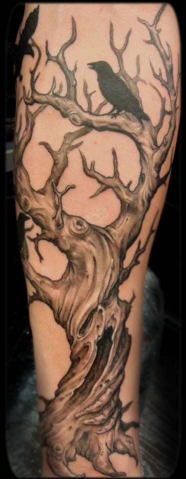 creepy tree tattoos