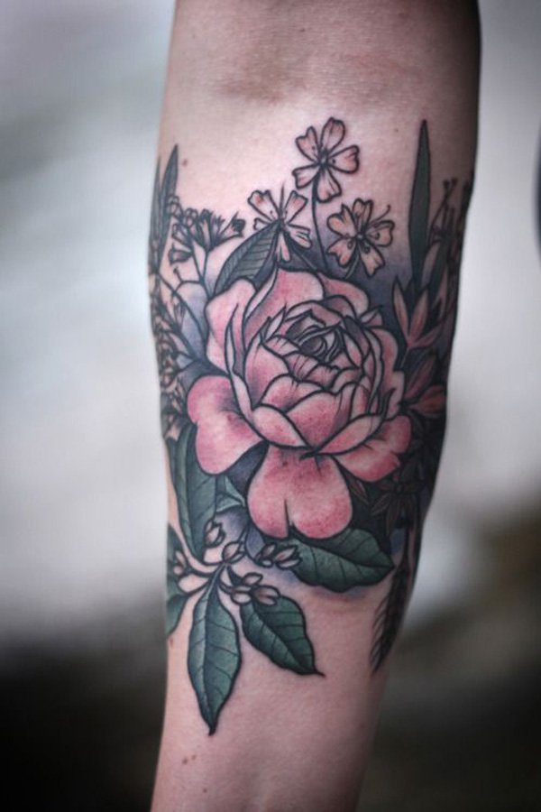  floral forearm tattoos