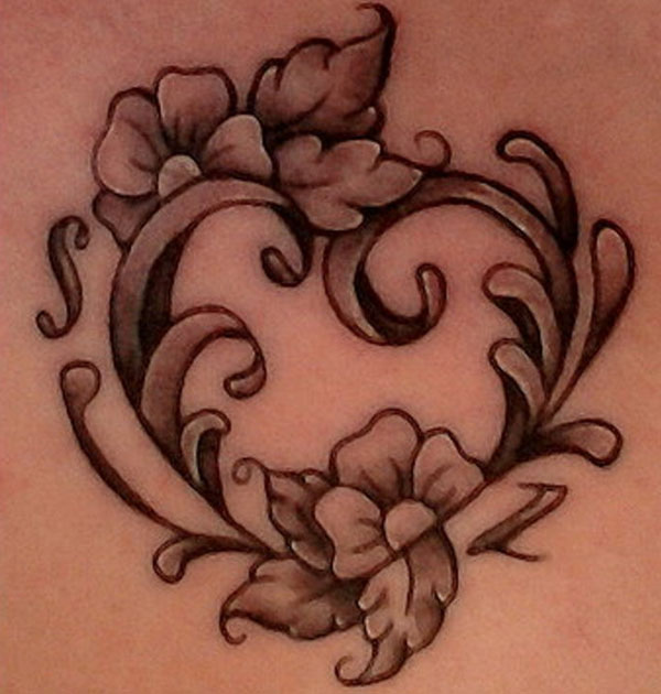  flower heart tattoos
