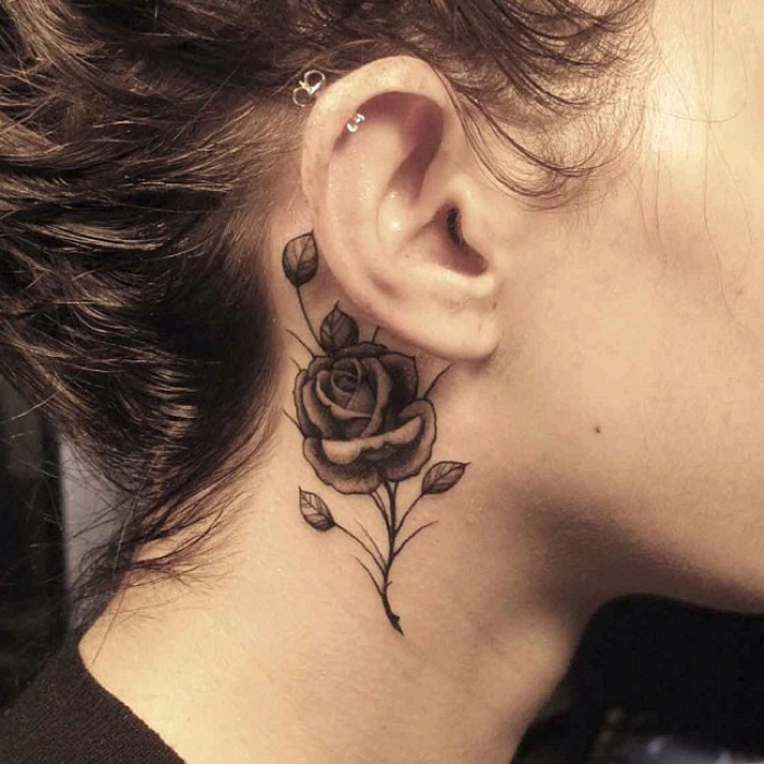 flower neck tattoos