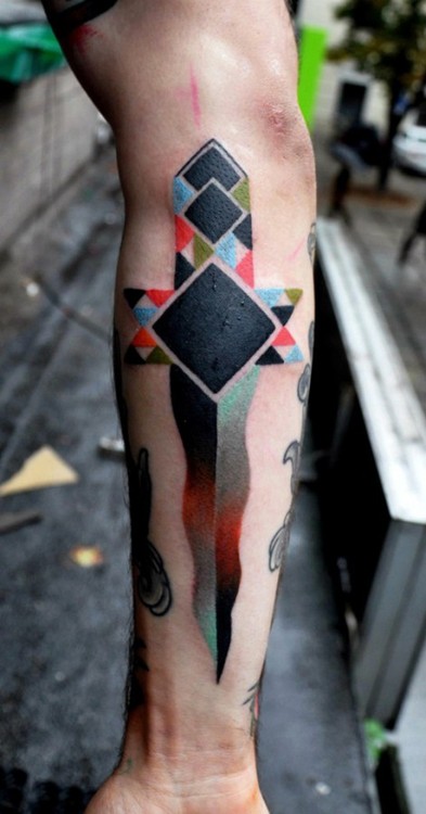  geometric cross tattoos