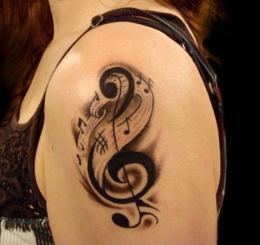  music shoulder tattoos