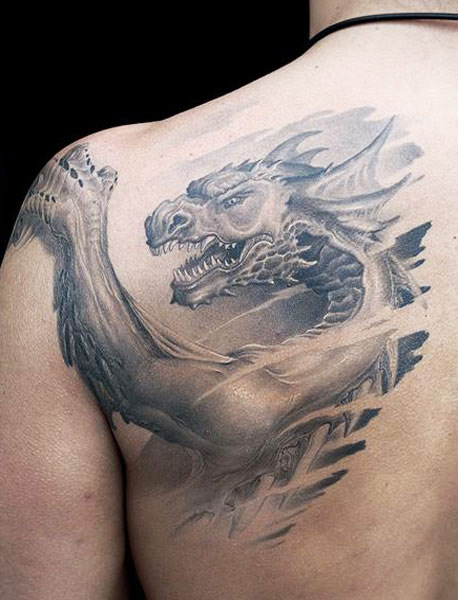 realistic dragon tattoo