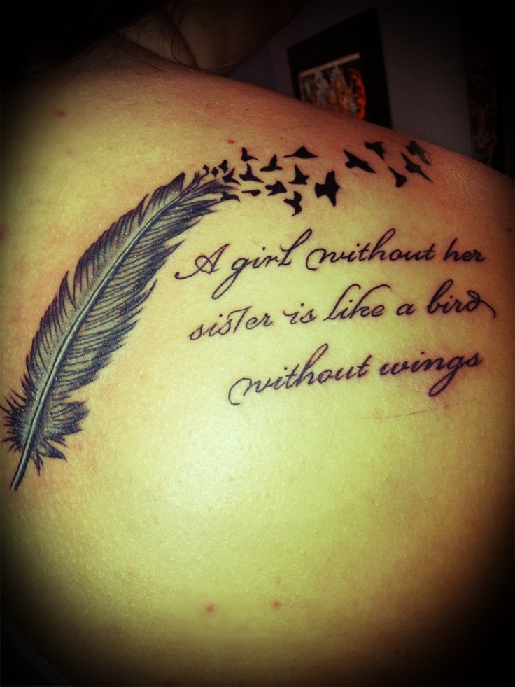 sister tattoos wings