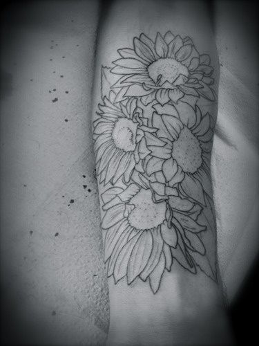 sunflower tattoo outline