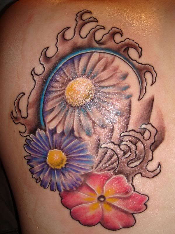  aster flower tattoos