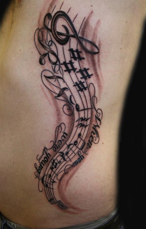  music tattoos ribs