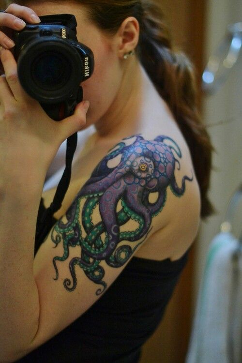  octopus shoulder tattoos