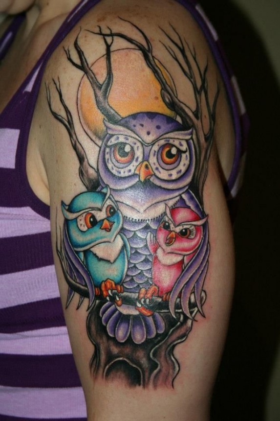  owl family tattoos