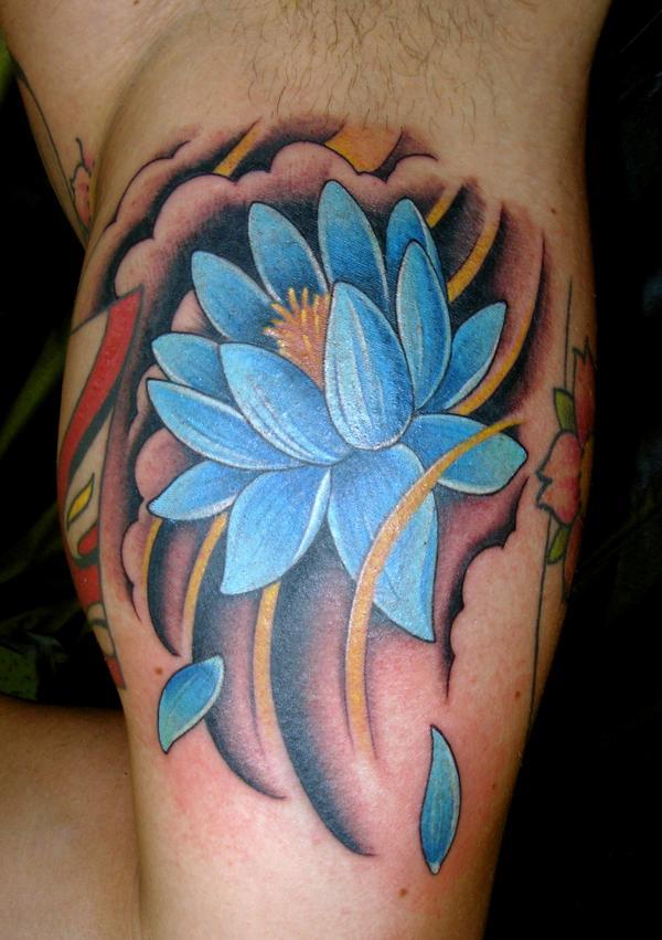 blue lotus flower tattoo