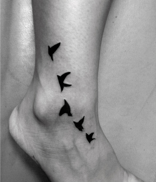 bird tattoos ankle