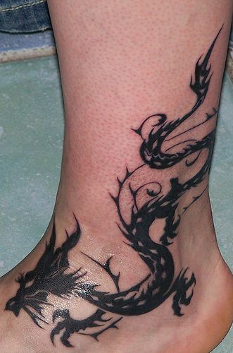  dragon ankle tattoos
