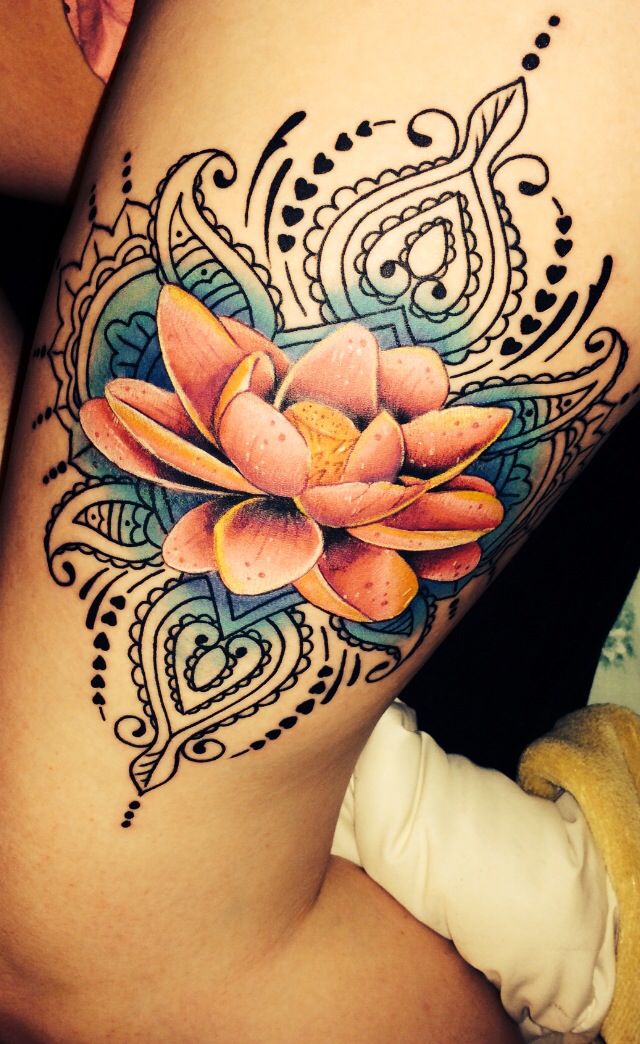  lotus leg tattoos