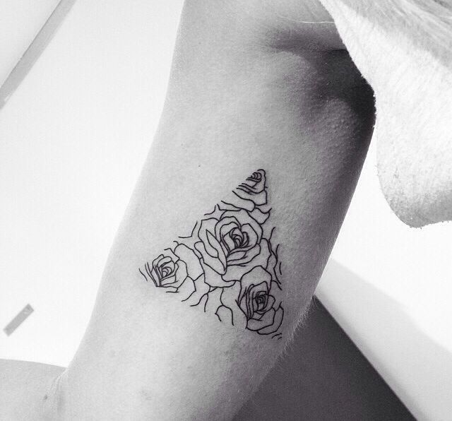 triangle rose tattoo