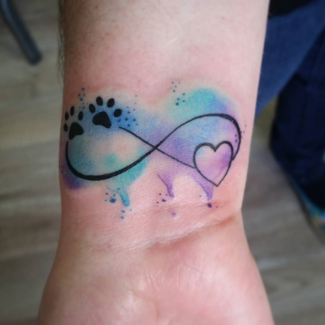  watercolor infinity tattoo