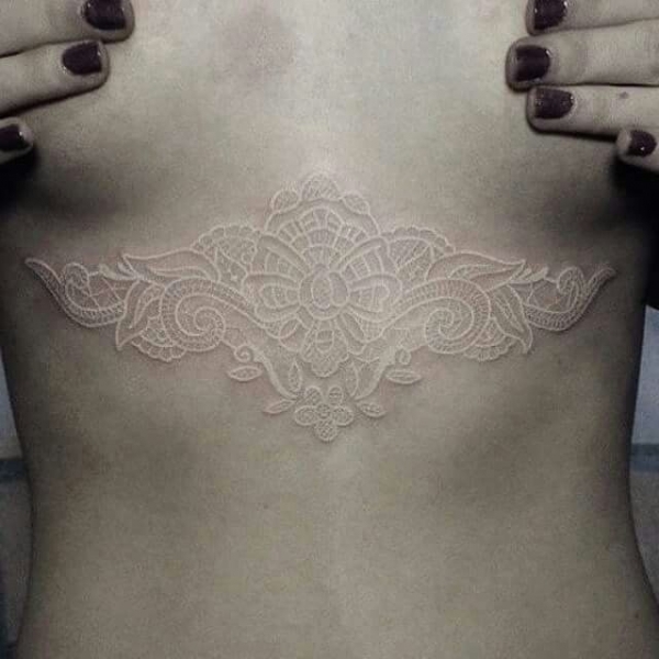  white sternum tattoo