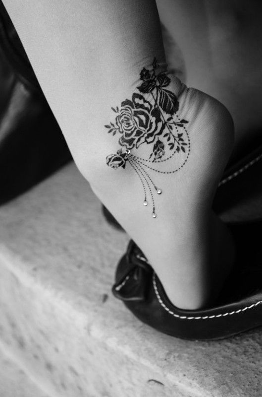 ankle lace tattoo