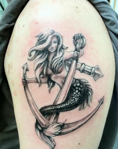 mermaid anchor tattoos