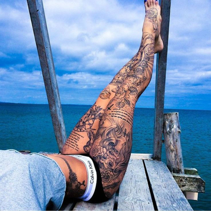 whole leg tattoos