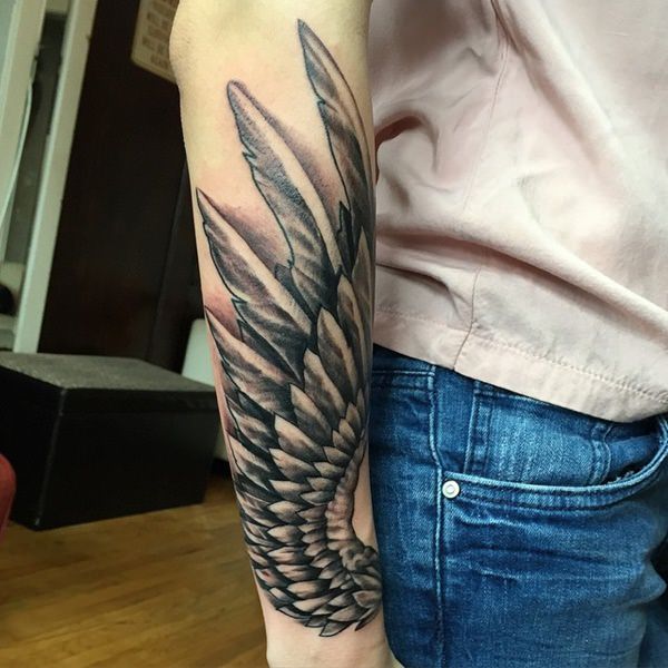 wing forearm tattoos