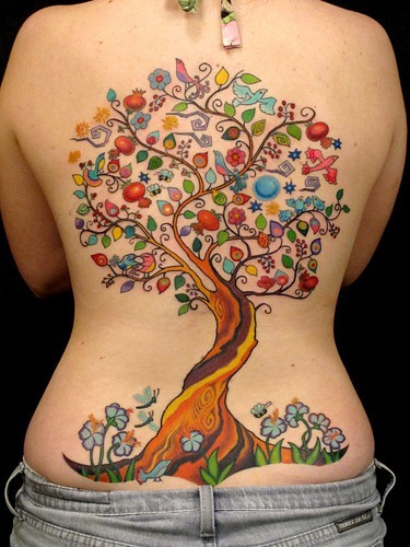 colorful tree tattoos